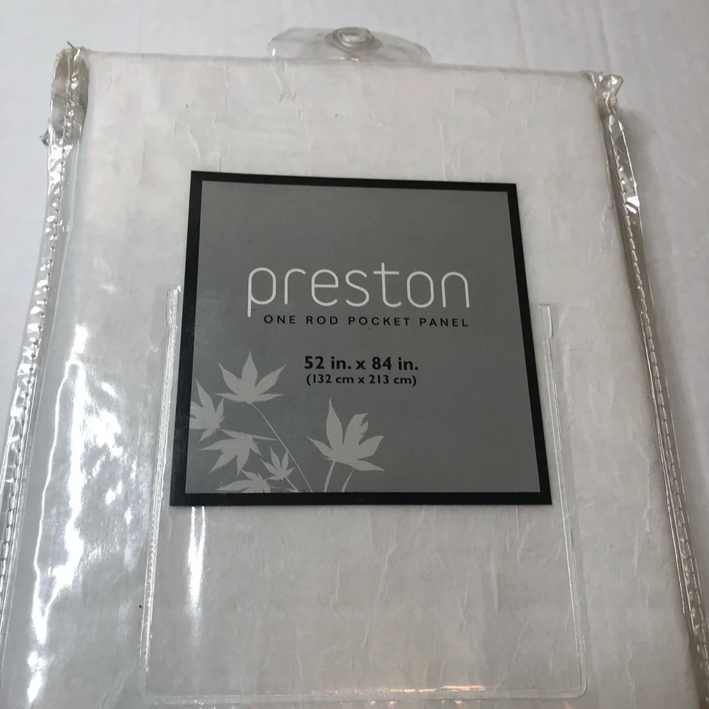 Preston white one rod pocket panel 52”x 84”